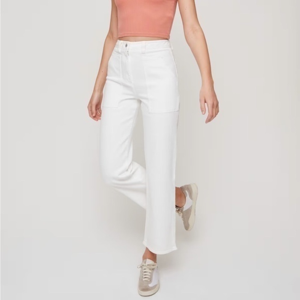 Aritizia Wilfred Free Modern Utility Pant in White High Rise Womens Size 4